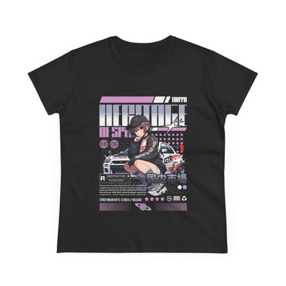 Anime Racer Girl T‑Shirt — Retro Vaporwave Car Graphic Tee
