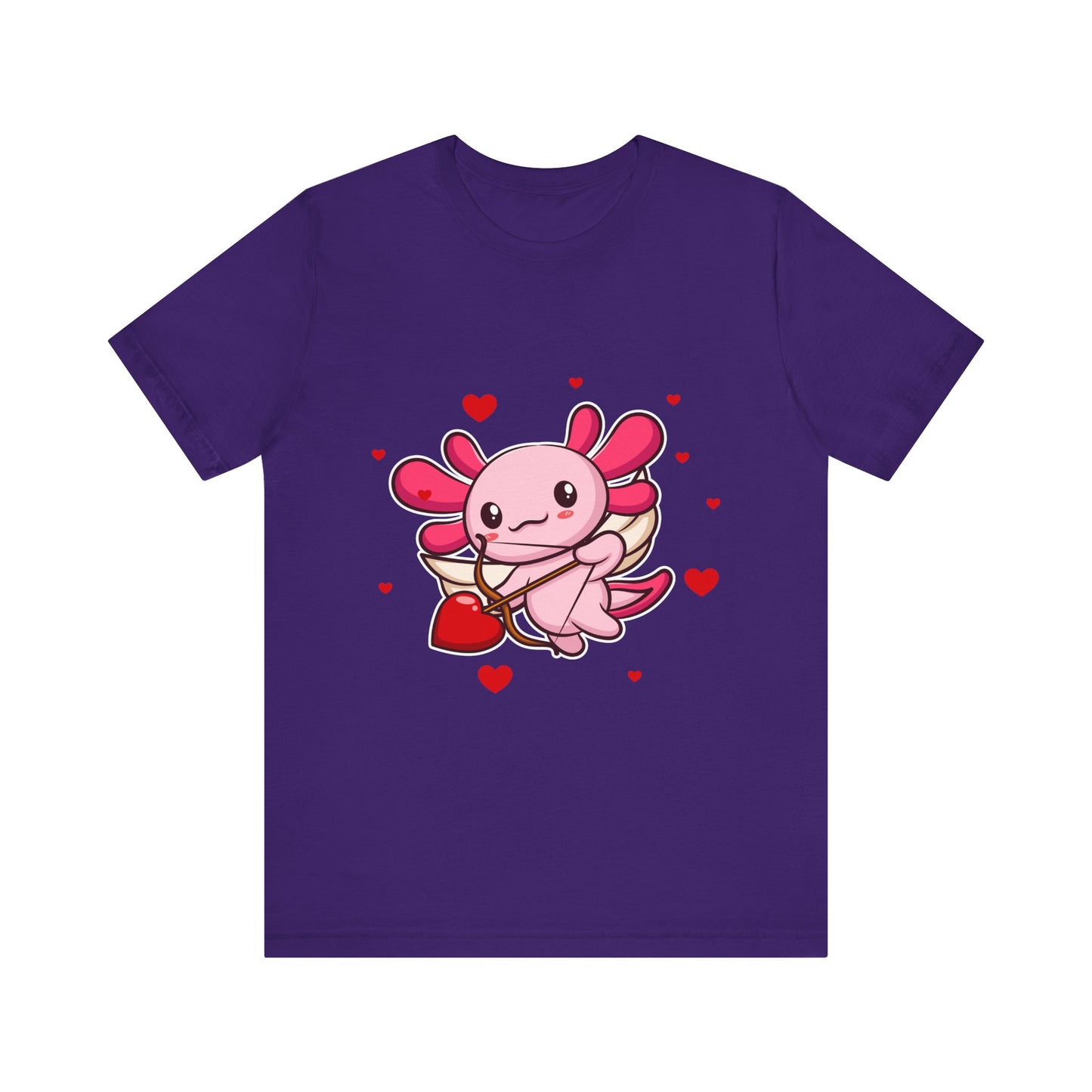 Cupid Axolotl Hearts Valentines Day Tee