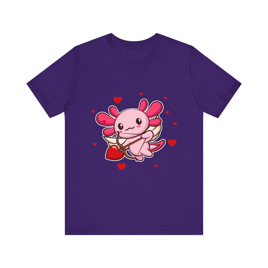 Cupid Axolotl Hearts Valentines Day Tee