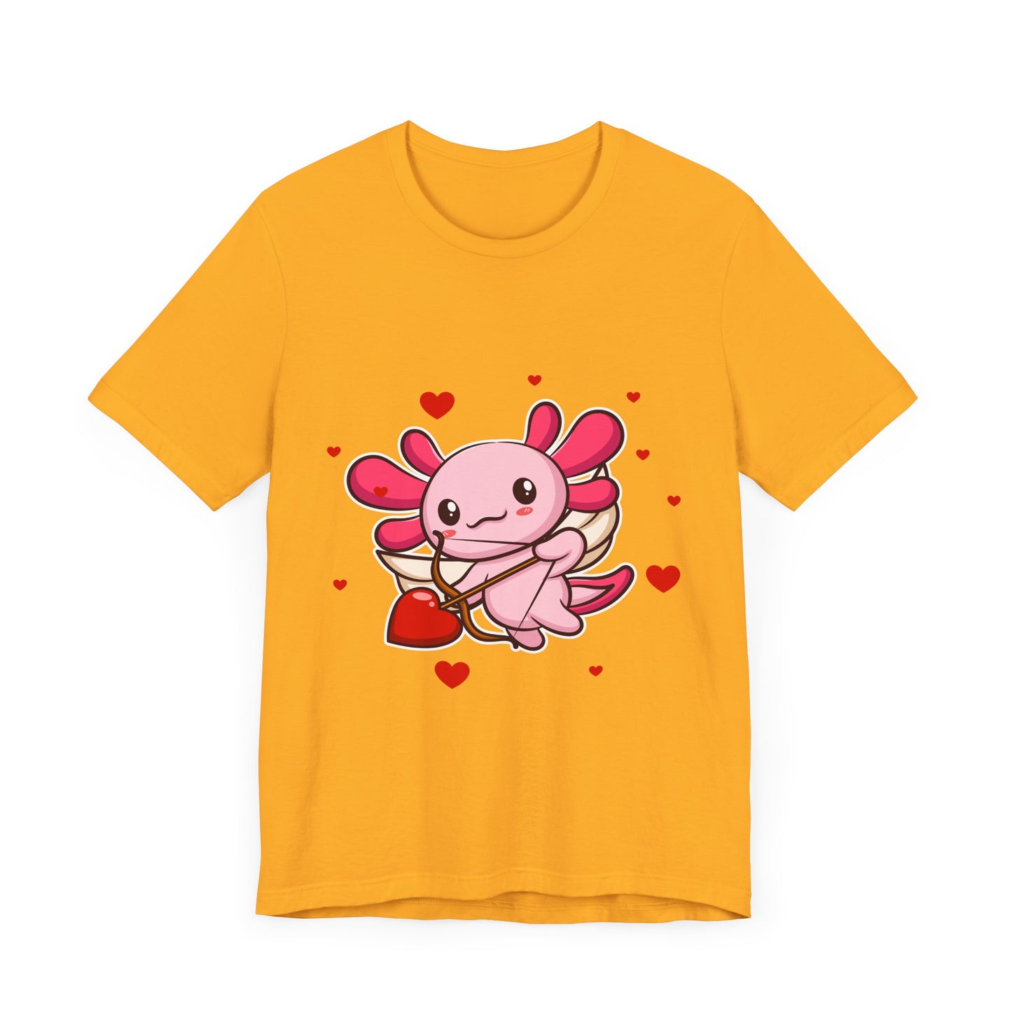 Cupid Axolotl Hearts Valentines Day Tee