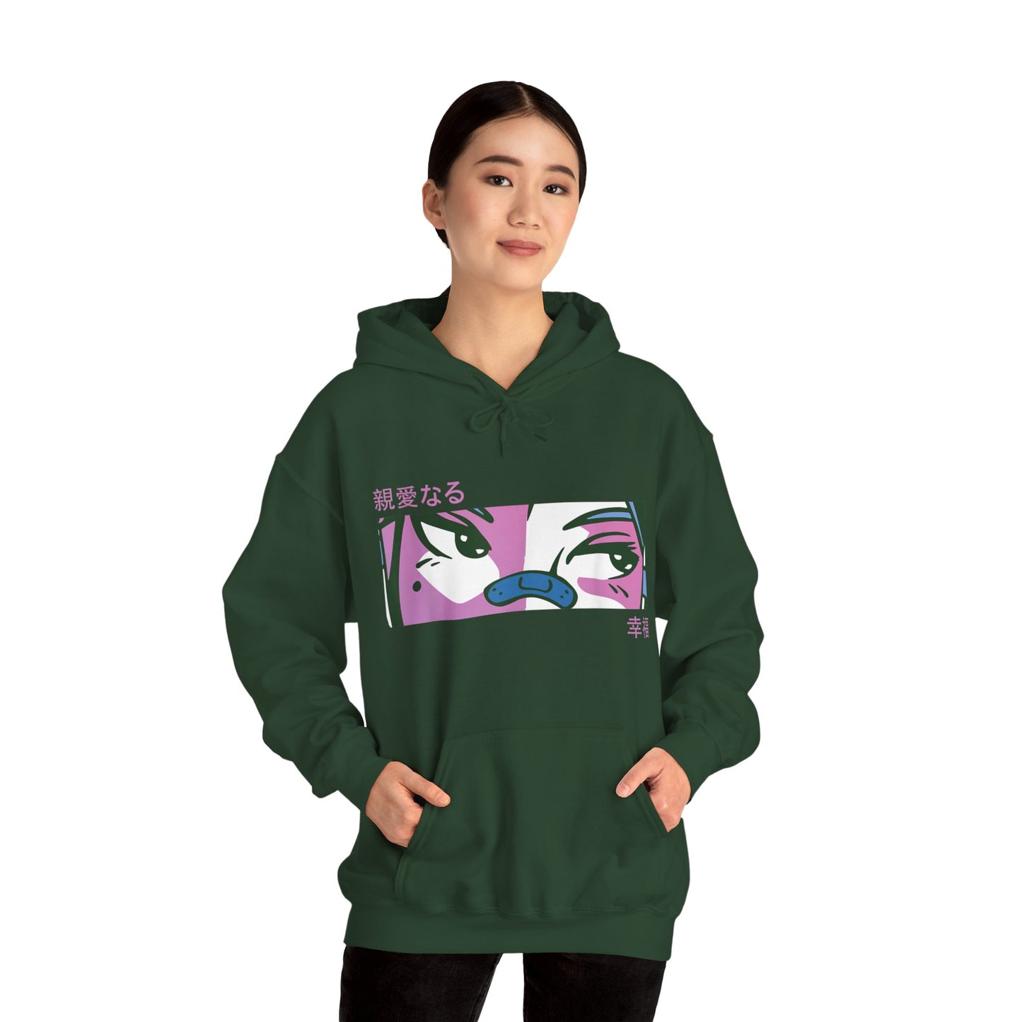 Purple Bored Anime Girl Eyes Hoodie