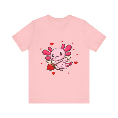 Cupid Axolotl Hearts Valentines Day Tee