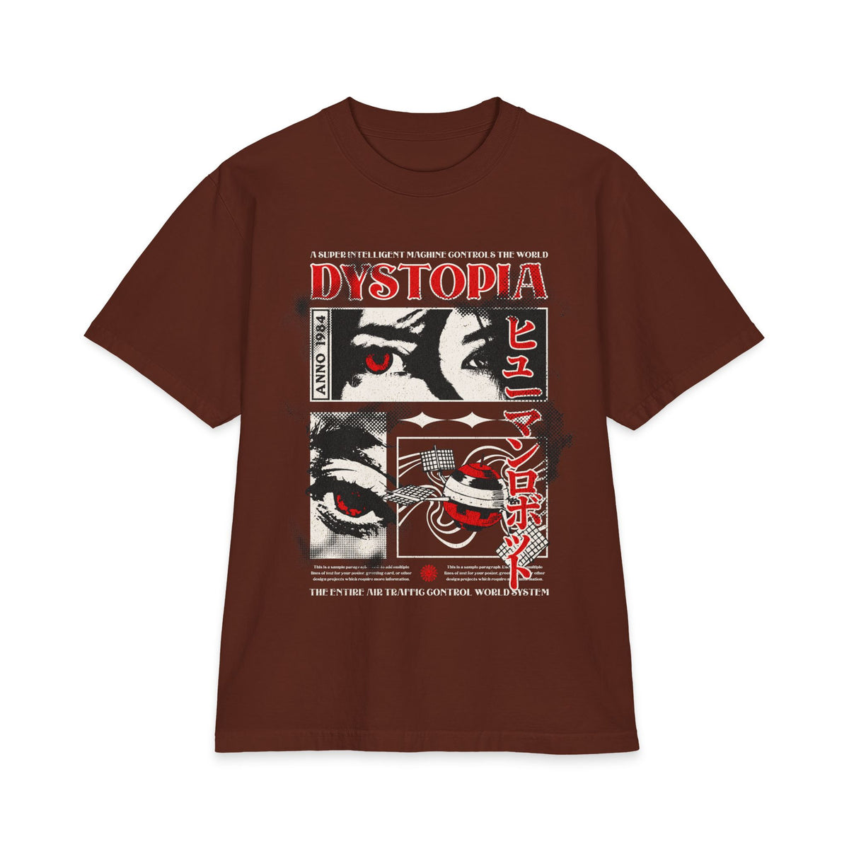 Dystopia Graphic Tee — Japanese Cyberpunk Eyes Design