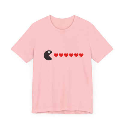 Couples Pacman Hearts Valentines Tee