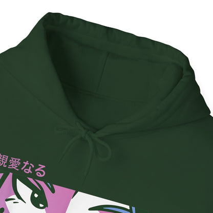 Purple Bored Anime Girl Eyes Hoodie