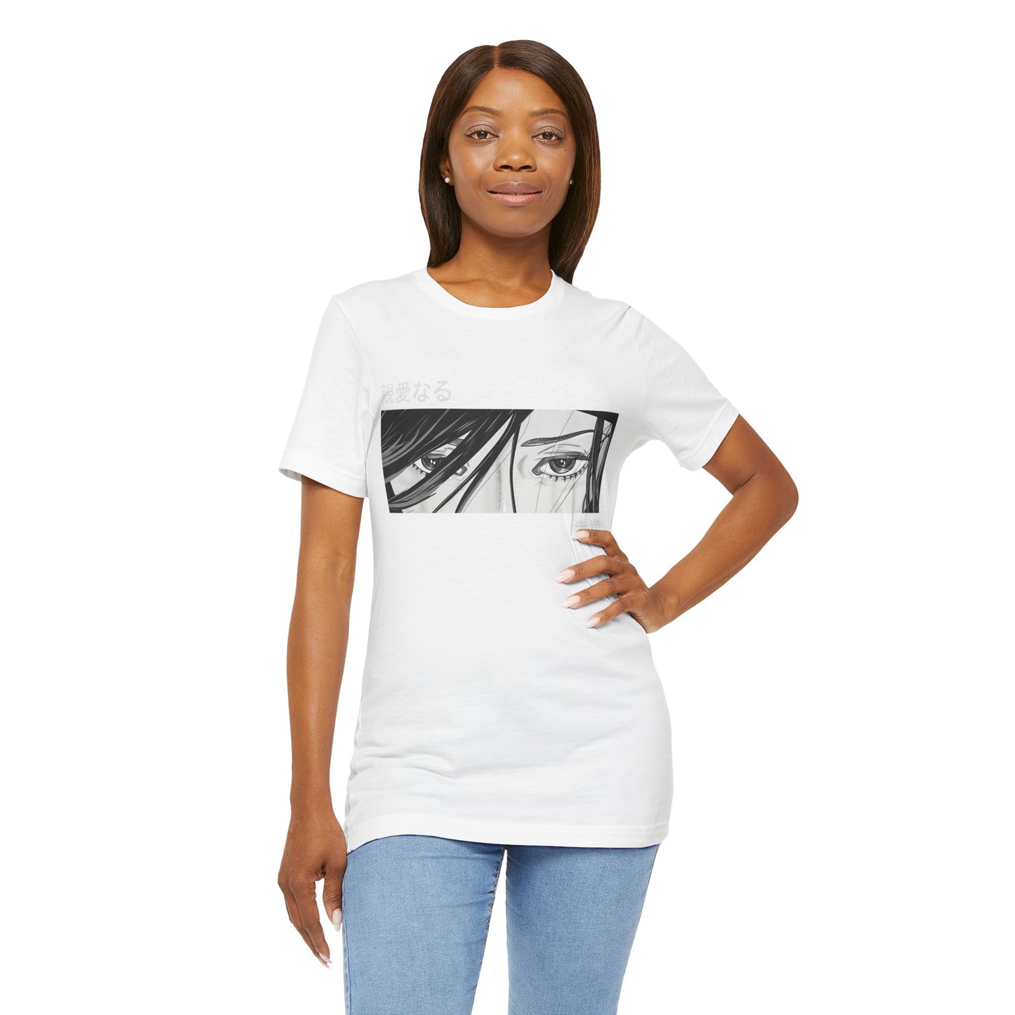 Black and White Anime Girl Eyes Tee