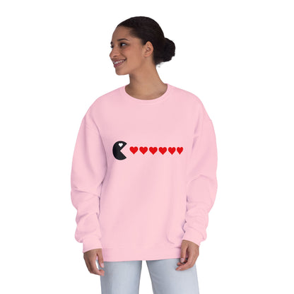 Couples Pacman Hearts Valentine Sweatshirt