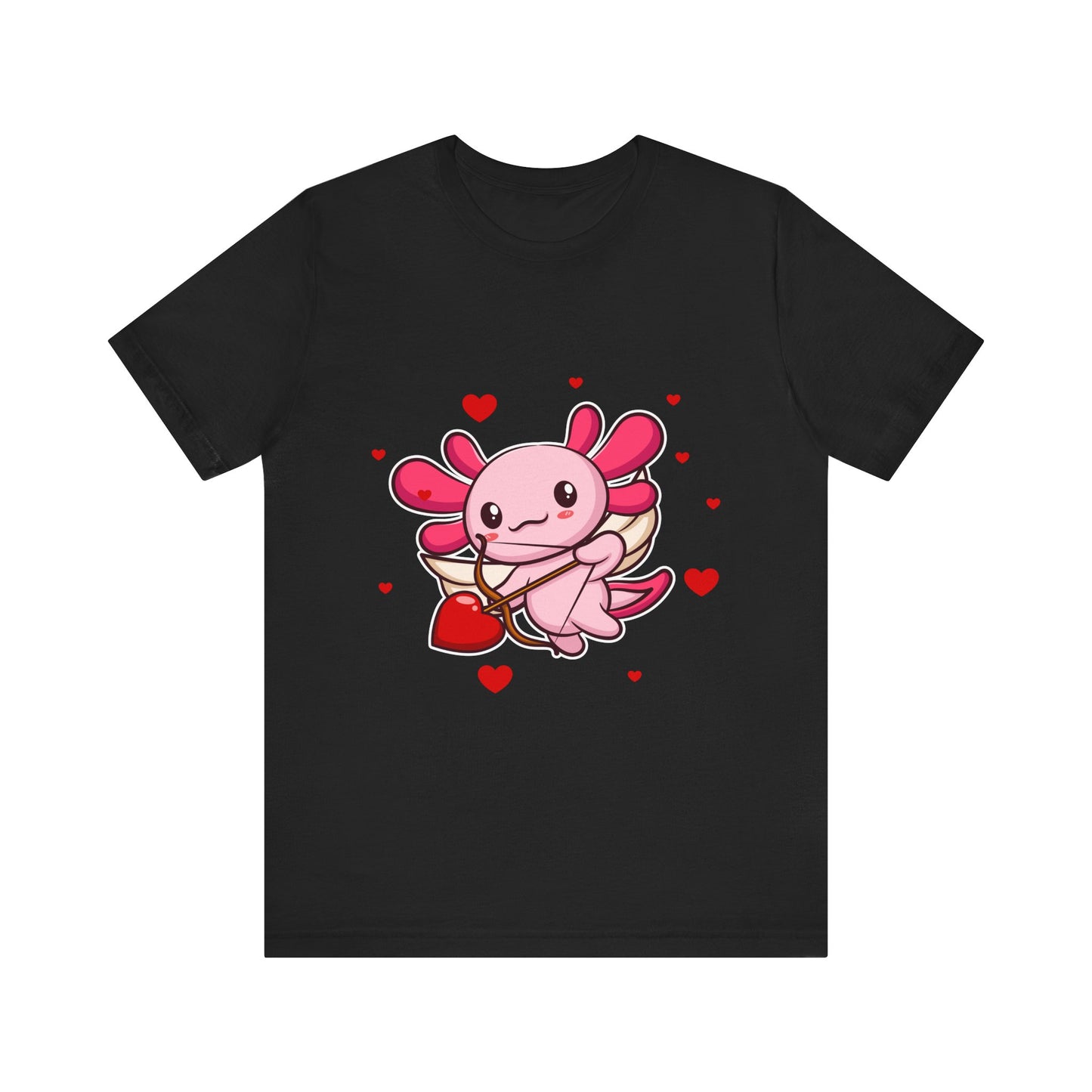 Cupid Axolotl Hearts Valentines Day Tee