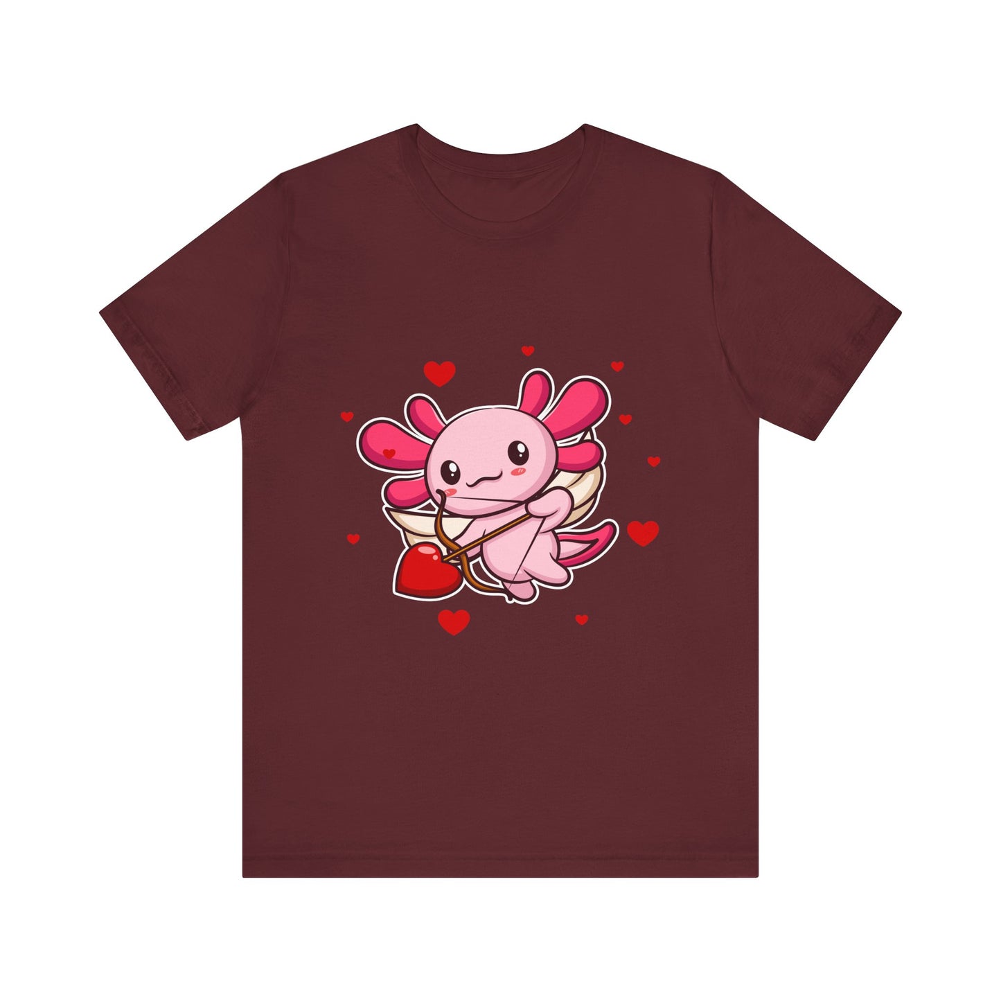 Cupid Axolotl Hearts Valentines Day Tee
