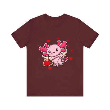 Cupid Axolotl Hearts Valentines Day Tee