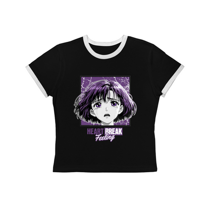 Heart Break Feeling Anime Crop Top Tee