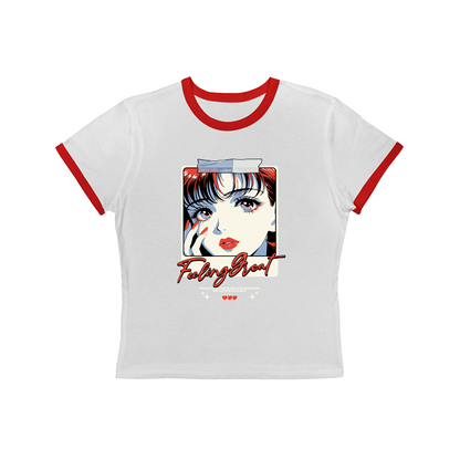 Feeling Great Feels Anime Crop Top Tee