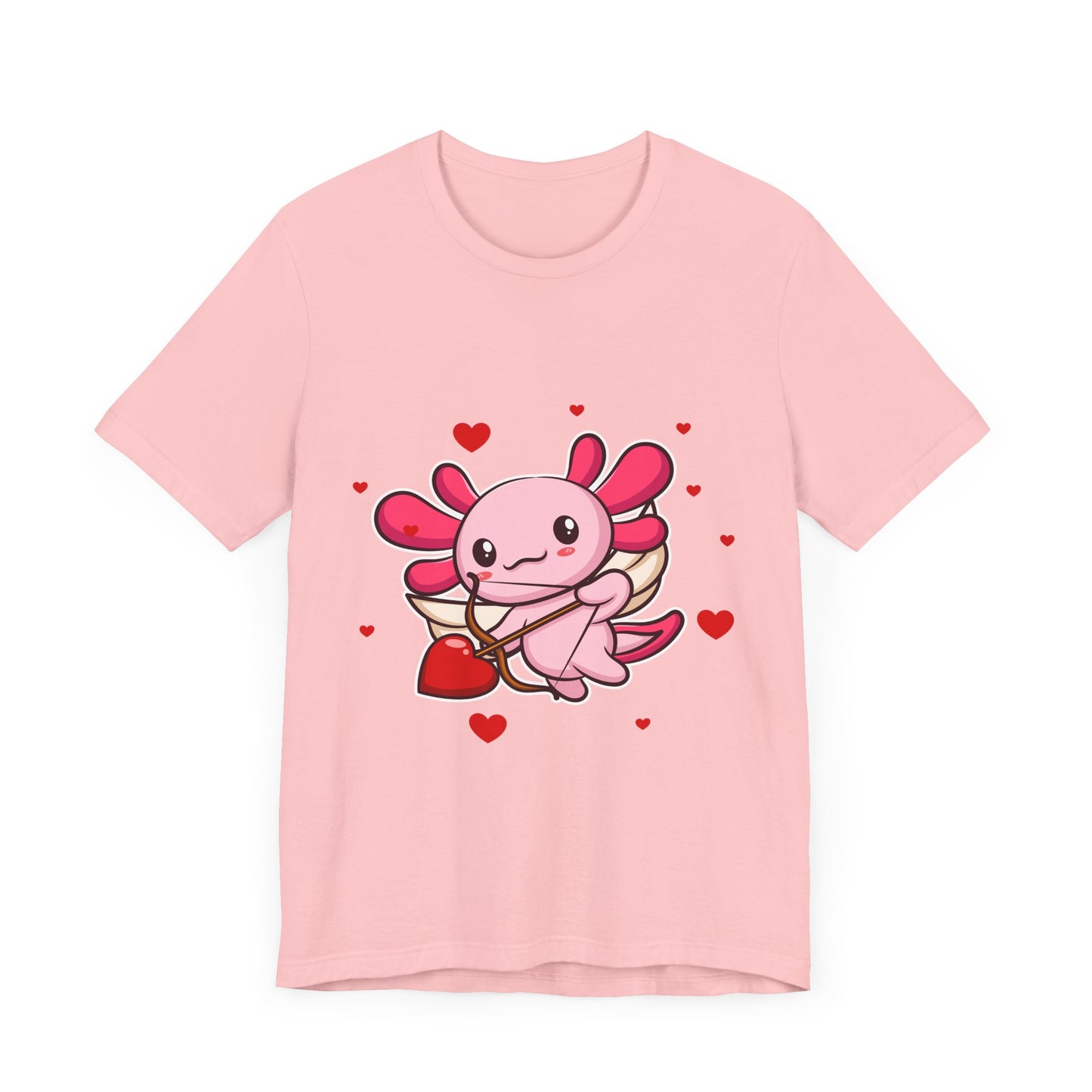 Cupid Axolotl Hearts Valentines Day Tee
