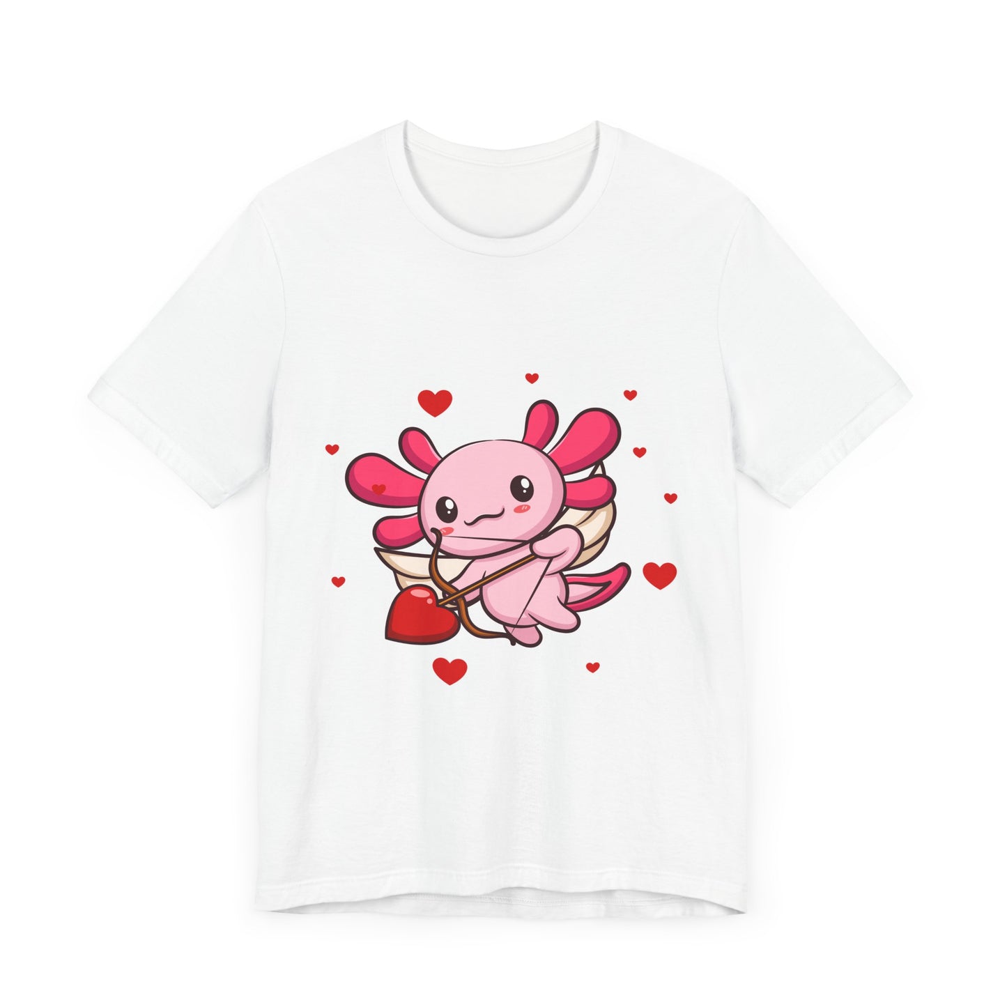 Cupid Axolotl Hearts Valentines Day Tee