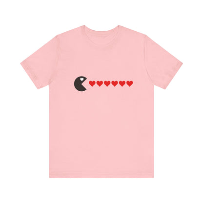 Couples Pacman Hearts Valentines Tee