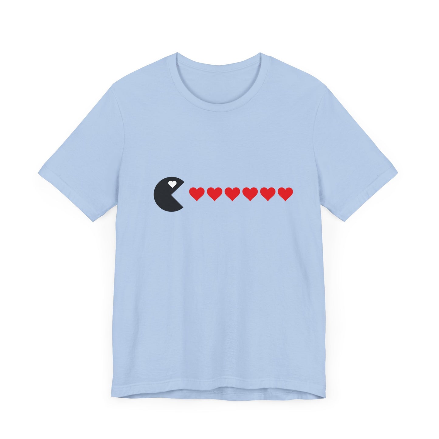 Couples Pacman Hearts Valentines Tee