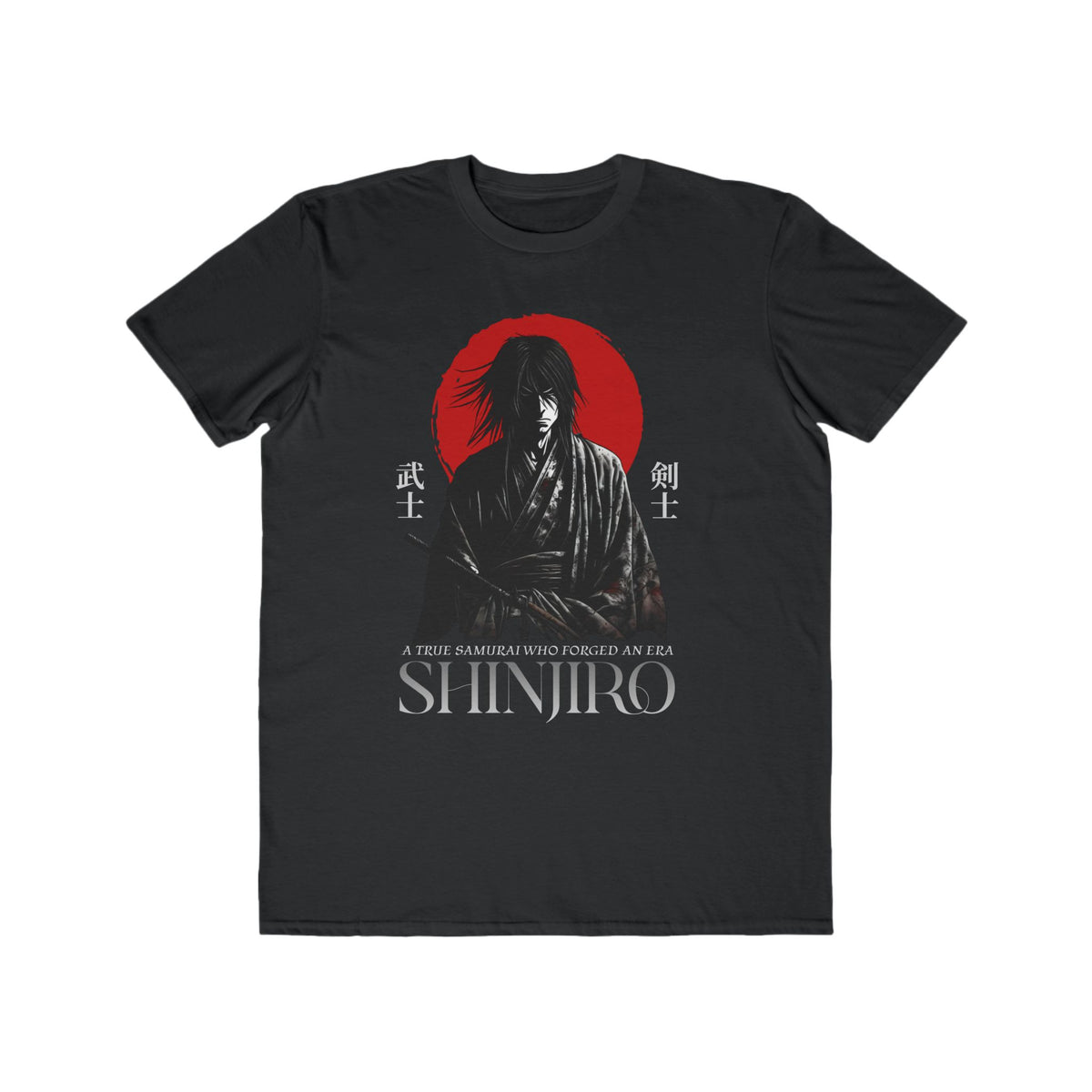 Samurai Shinjiro Tee — Retro Red Sun Japanese Warrior Graphic Shirt