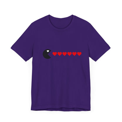 Couples Pacman Hearts Valentines Tee