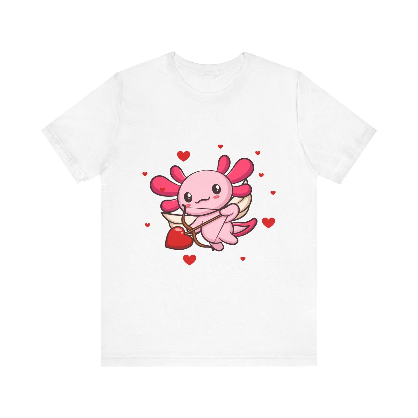 Cupid Axolotl Hearts Valentines Day Tee