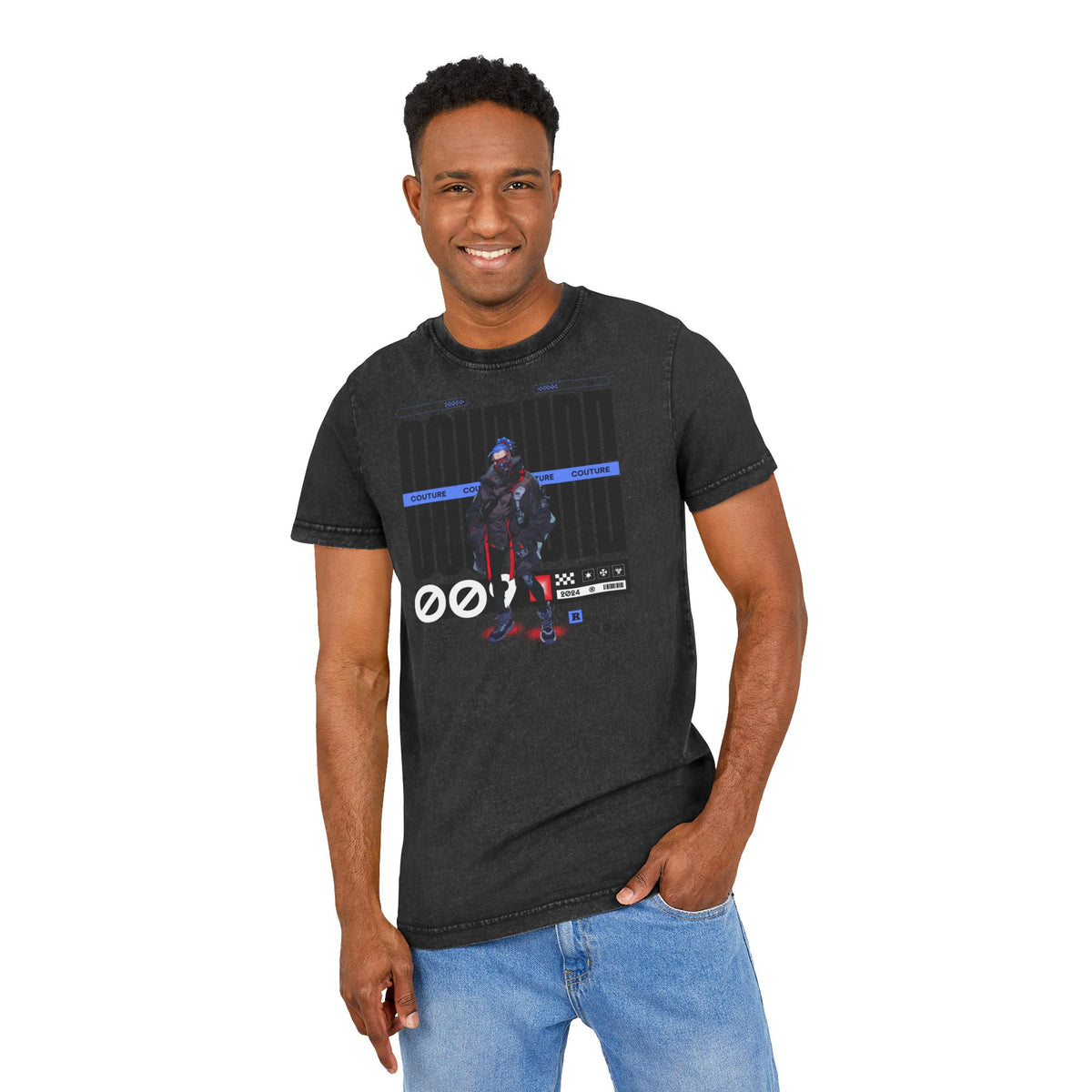 Couture Future Anime Acid Wash Vintage Style Unisex Tee