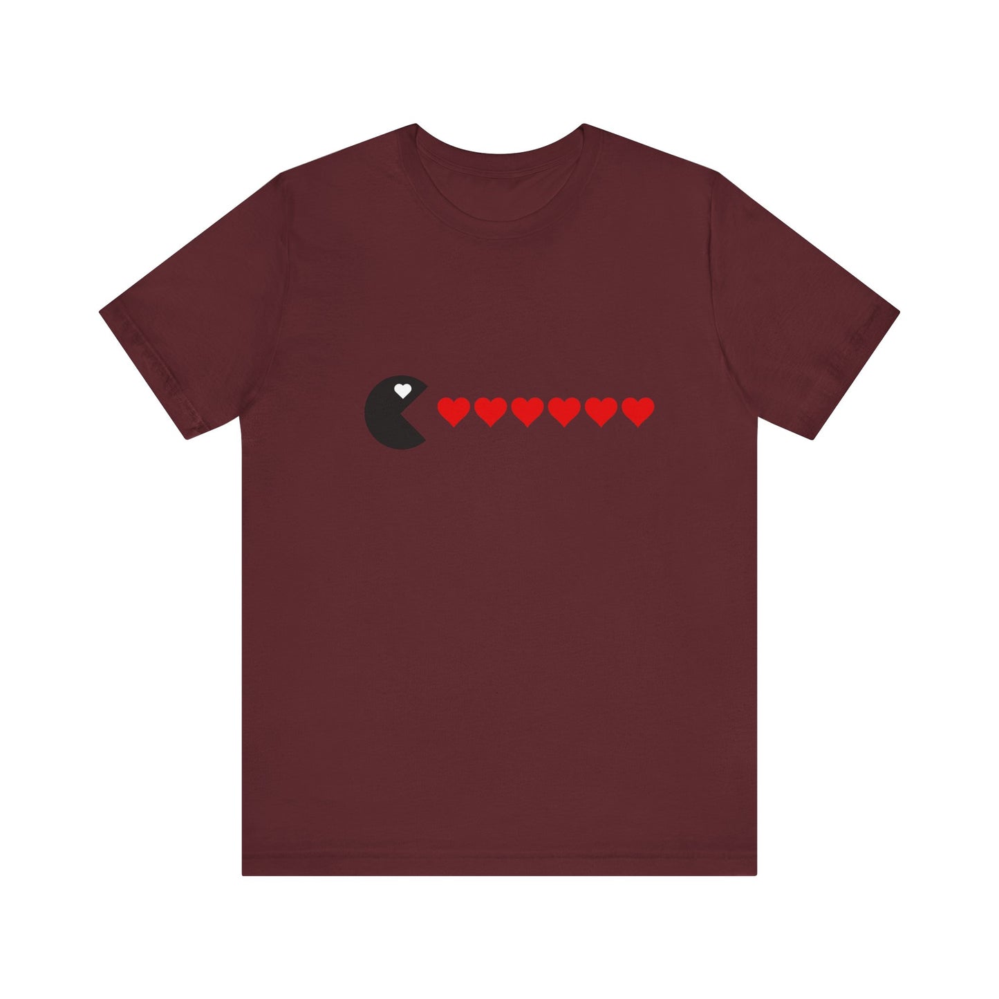 Couples Pacman Hearts Valentines Tee