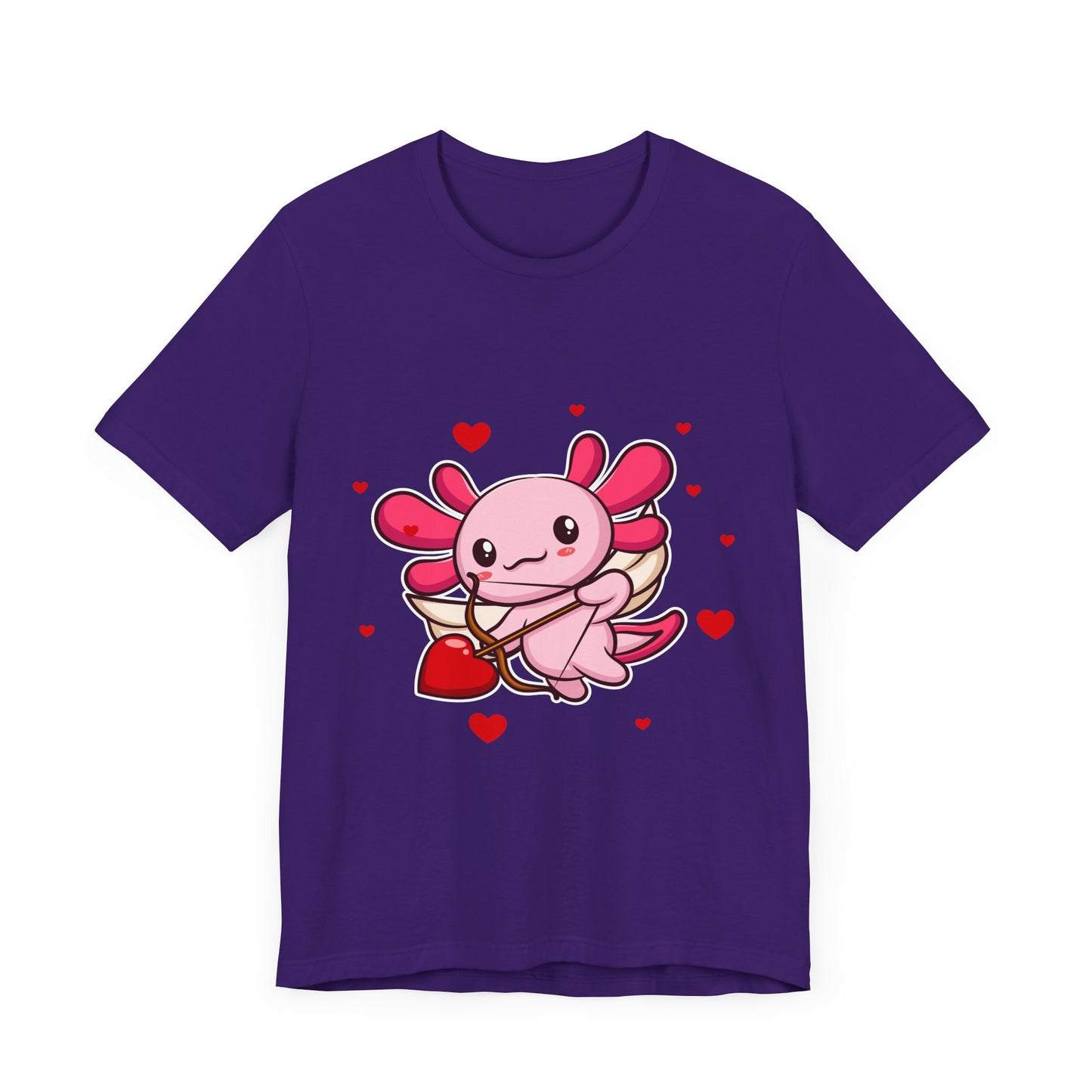 Cupid Axolotl Hearts Valentines Day Tee