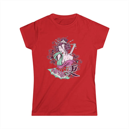 Women's Red Geisha Samurai Softstyle Tee