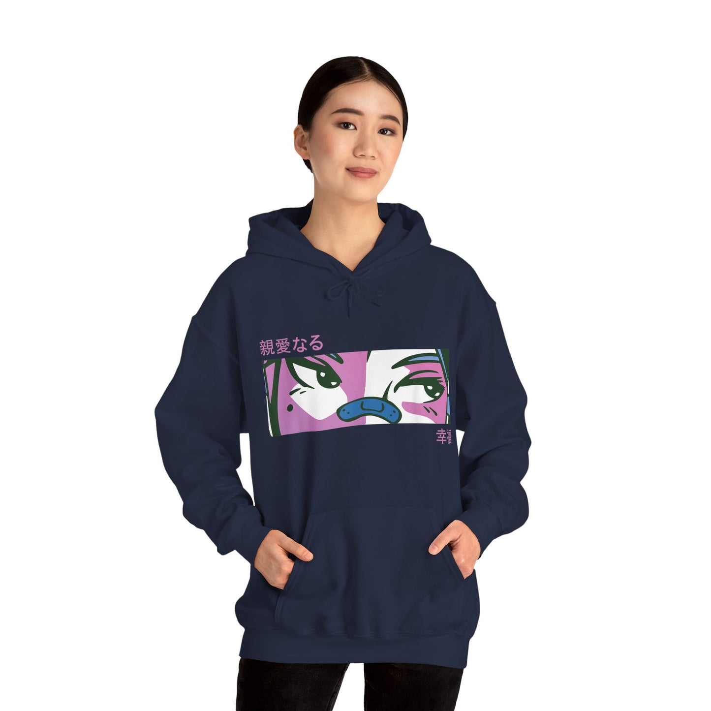 Purple Bored Anime Girl Eyes Hoodie