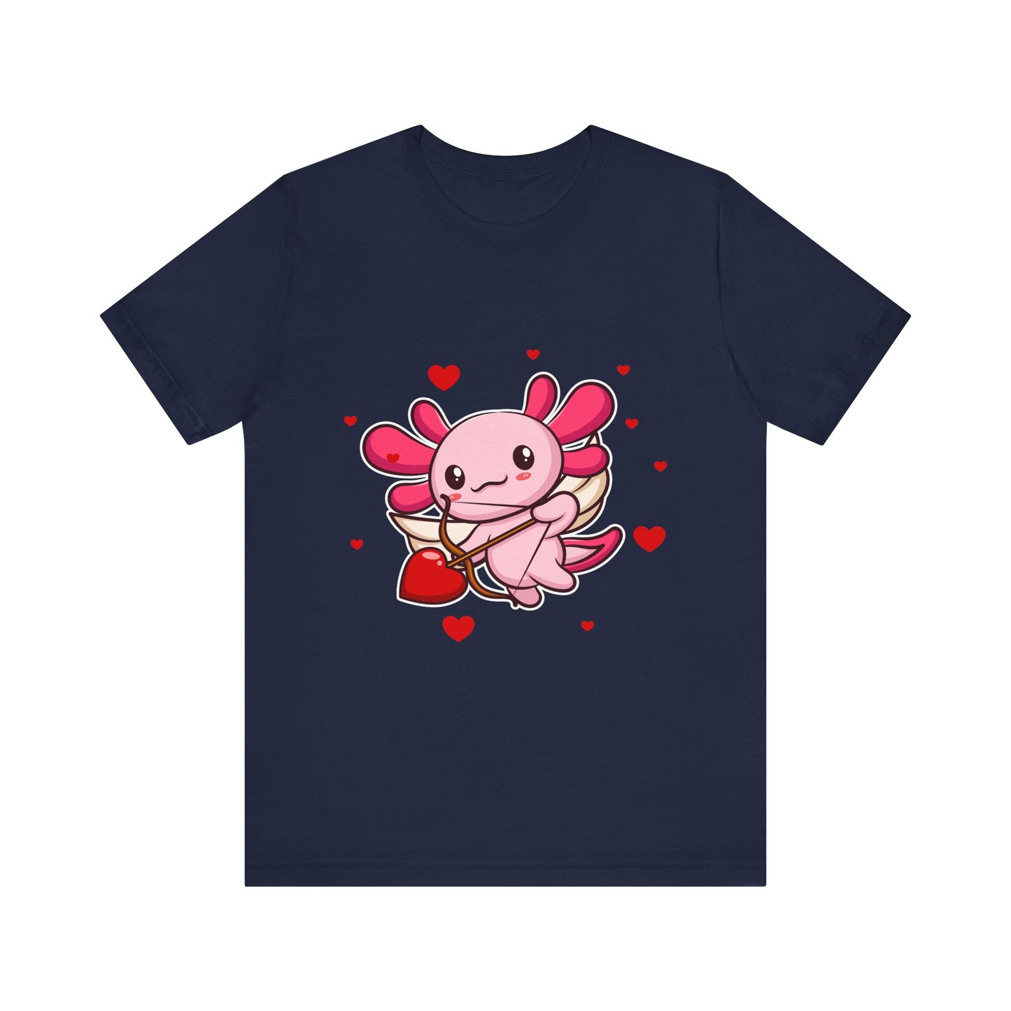 Cupid Axolotl Hearts Valentines Day Tee