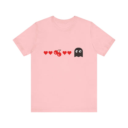 Couples Pacman Ghosts Hearts Valentines Tee