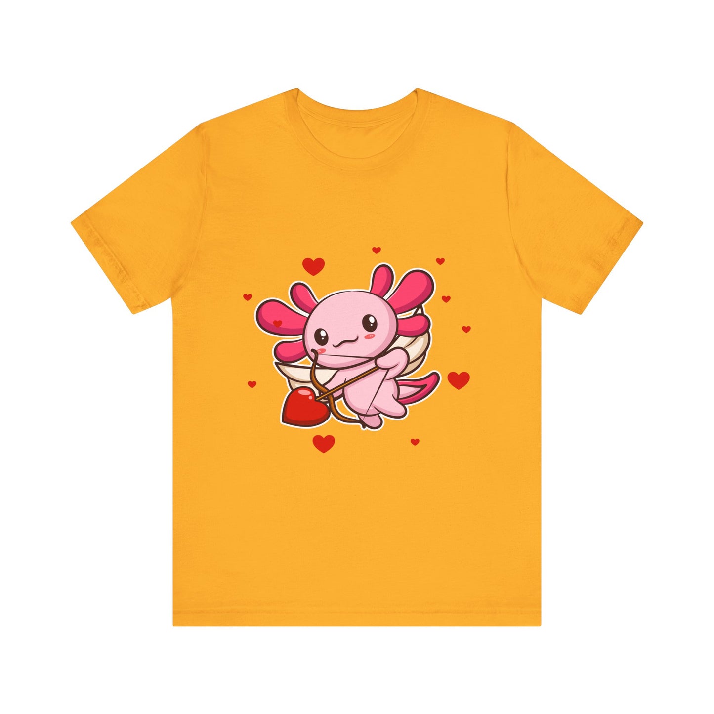 Cupid Axolotl Hearts Valentines Day Tee