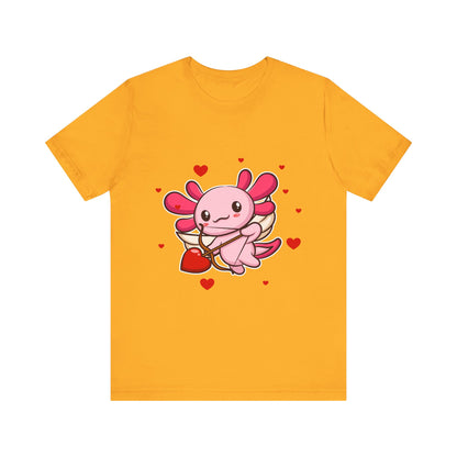 Cupid Axolotl Hearts Valentines Day Tee